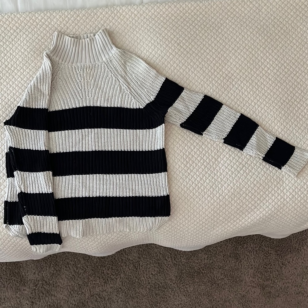 Cream and black striped sweater